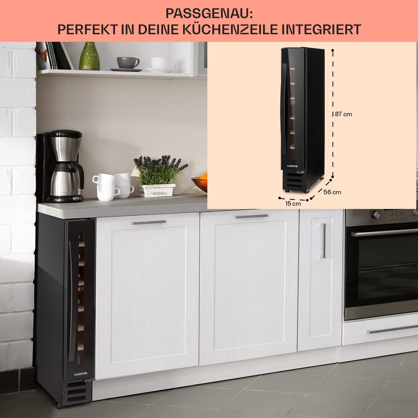 Klarstein Weinkühlschrank 7 Flaschen – Glastür