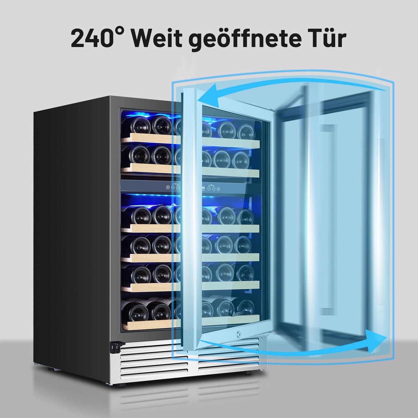 AAOBOSI Weinkühlschrank 41 Flaschen – 2 Zonen