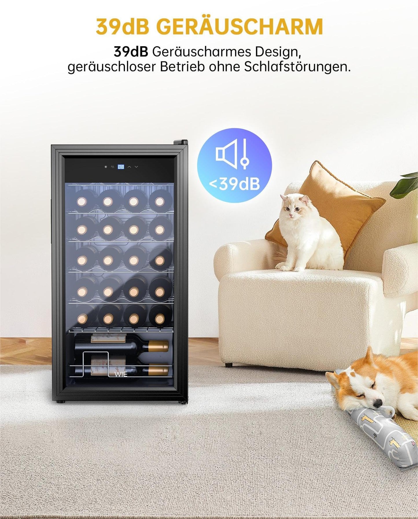 WIE Weinkühlschrank 28 Flaschen – 82L