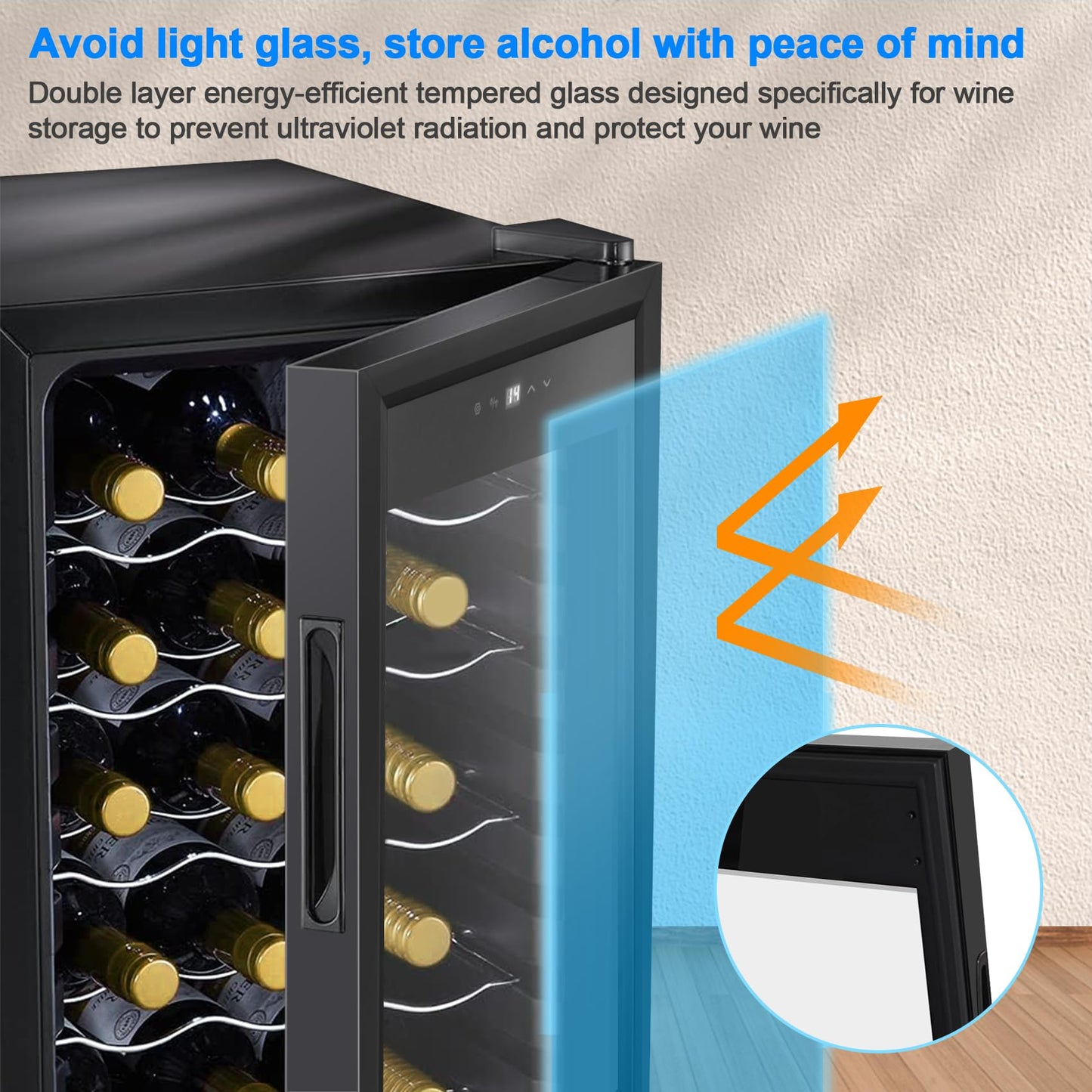 Display4top Weinkühlschrank für 18 Flaschen – 53L