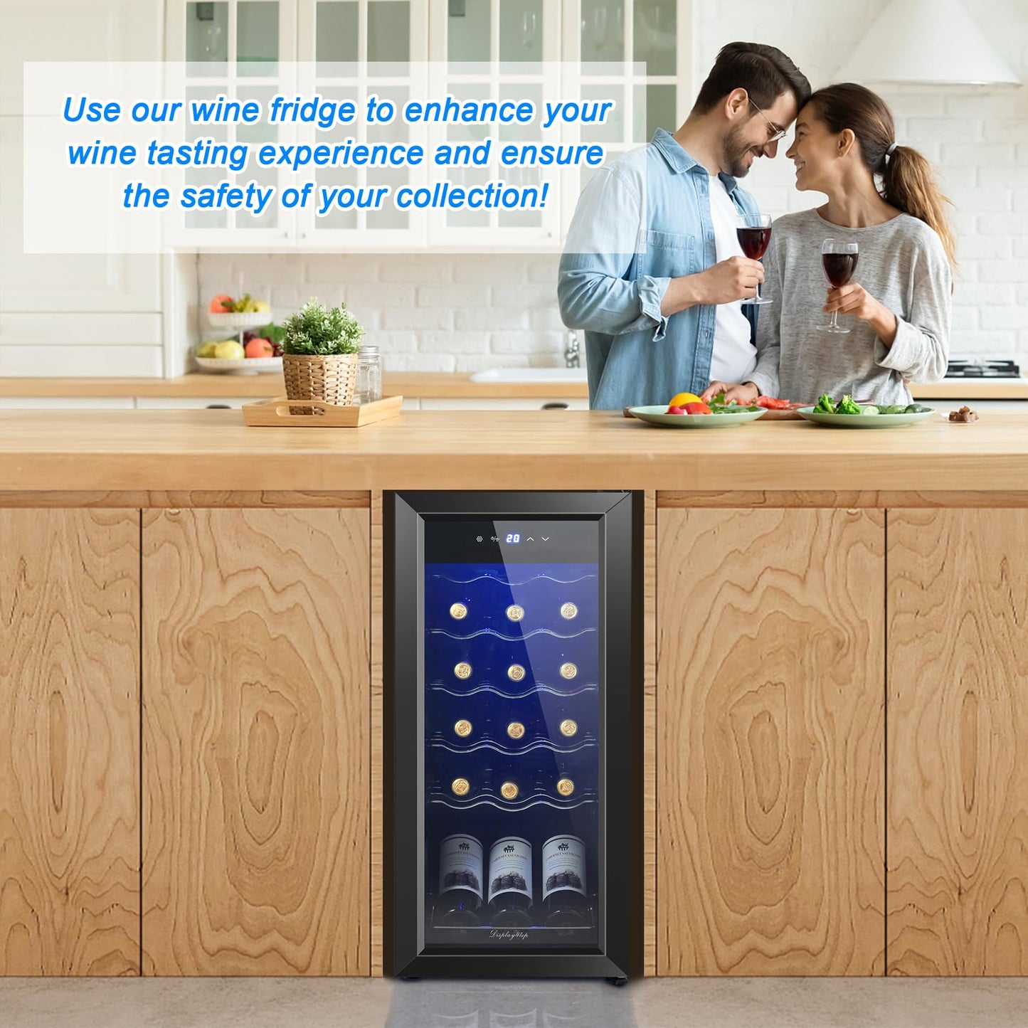 Display4top Weinkühlschrank für 18 Flaschen – 53L