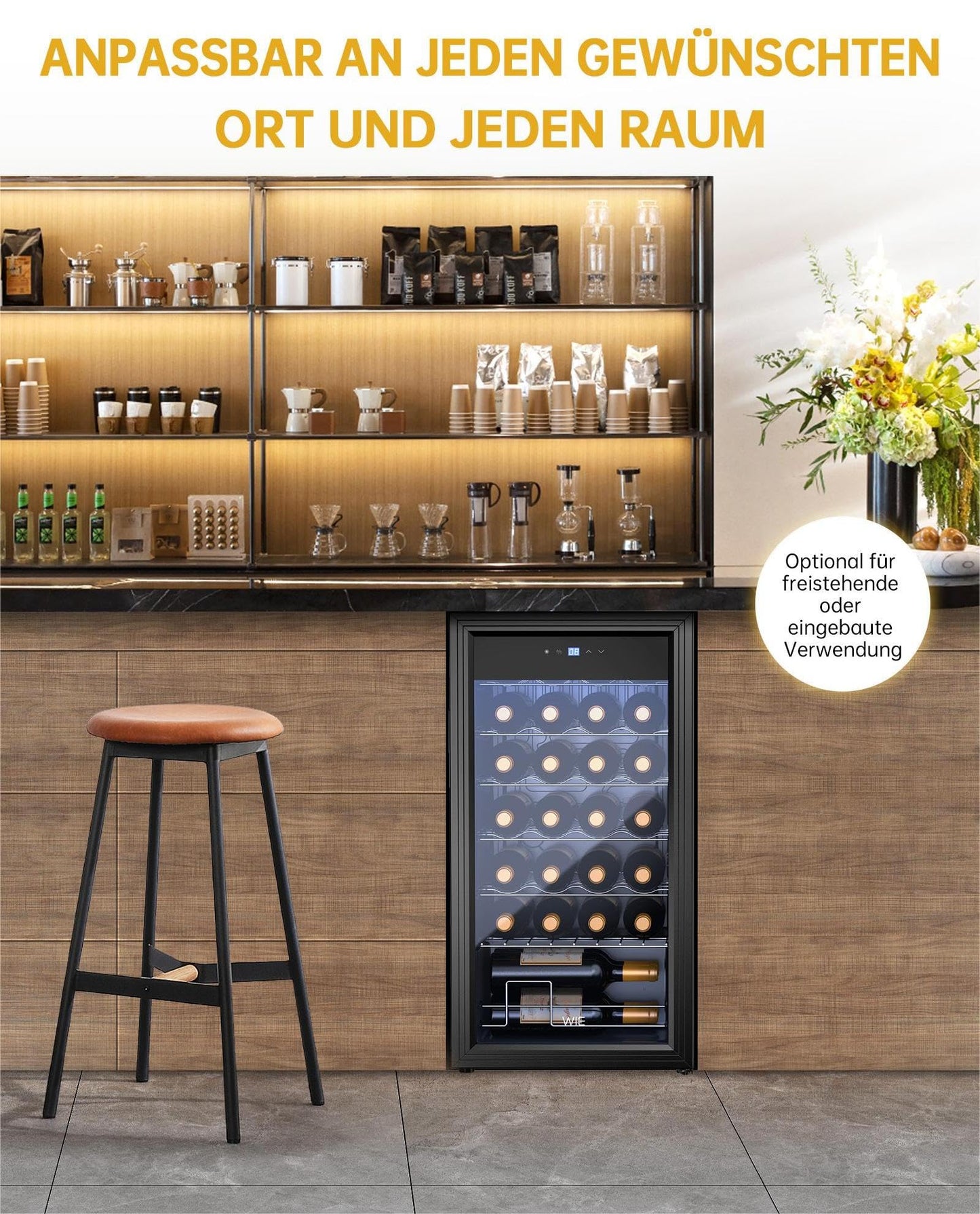 WIE Weinkühlschrank 28 Flaschen – 82L